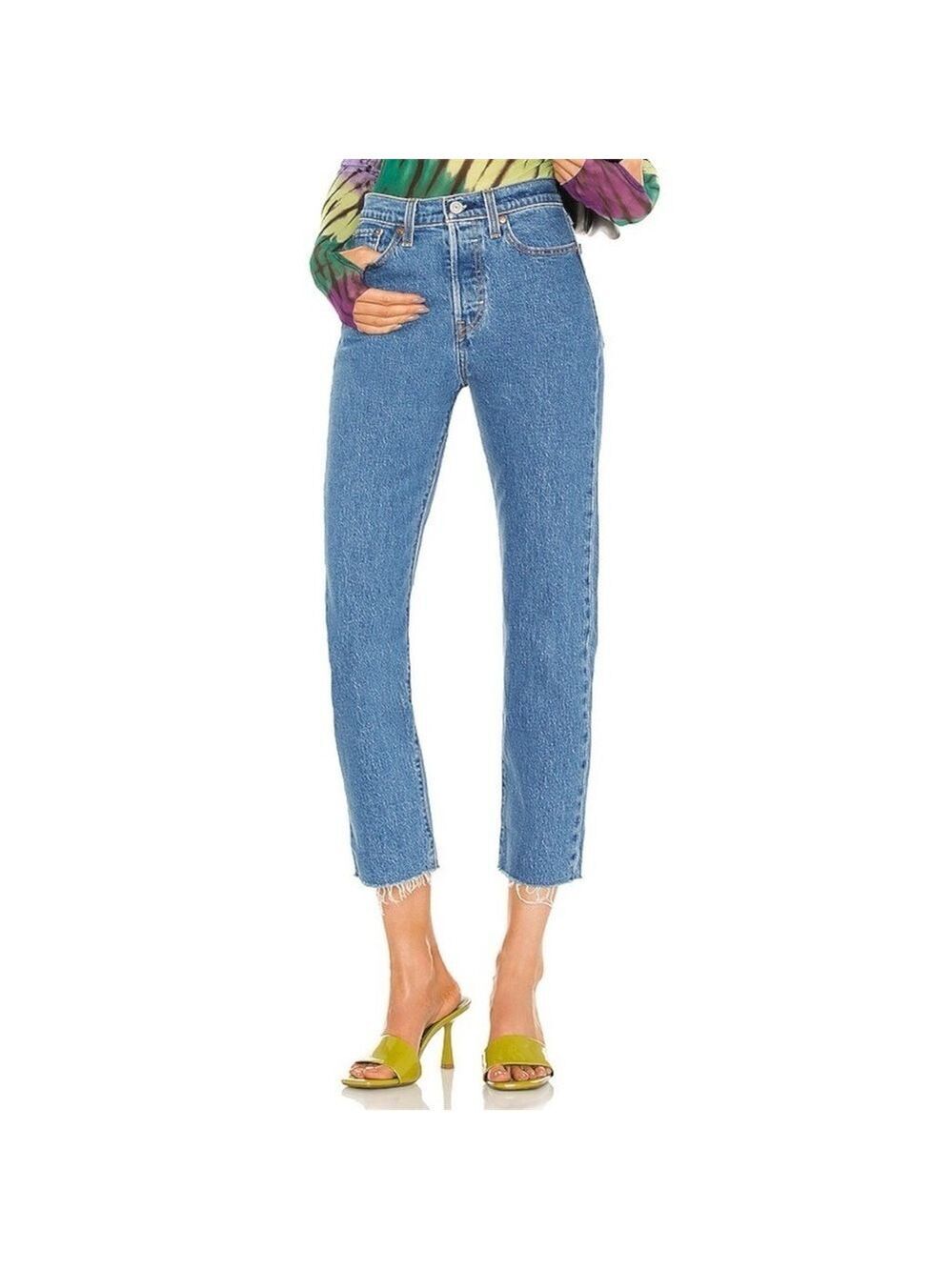 Levi’s Wedgie Straight Ankle Jeans in Jazz Wave Blue Size 27